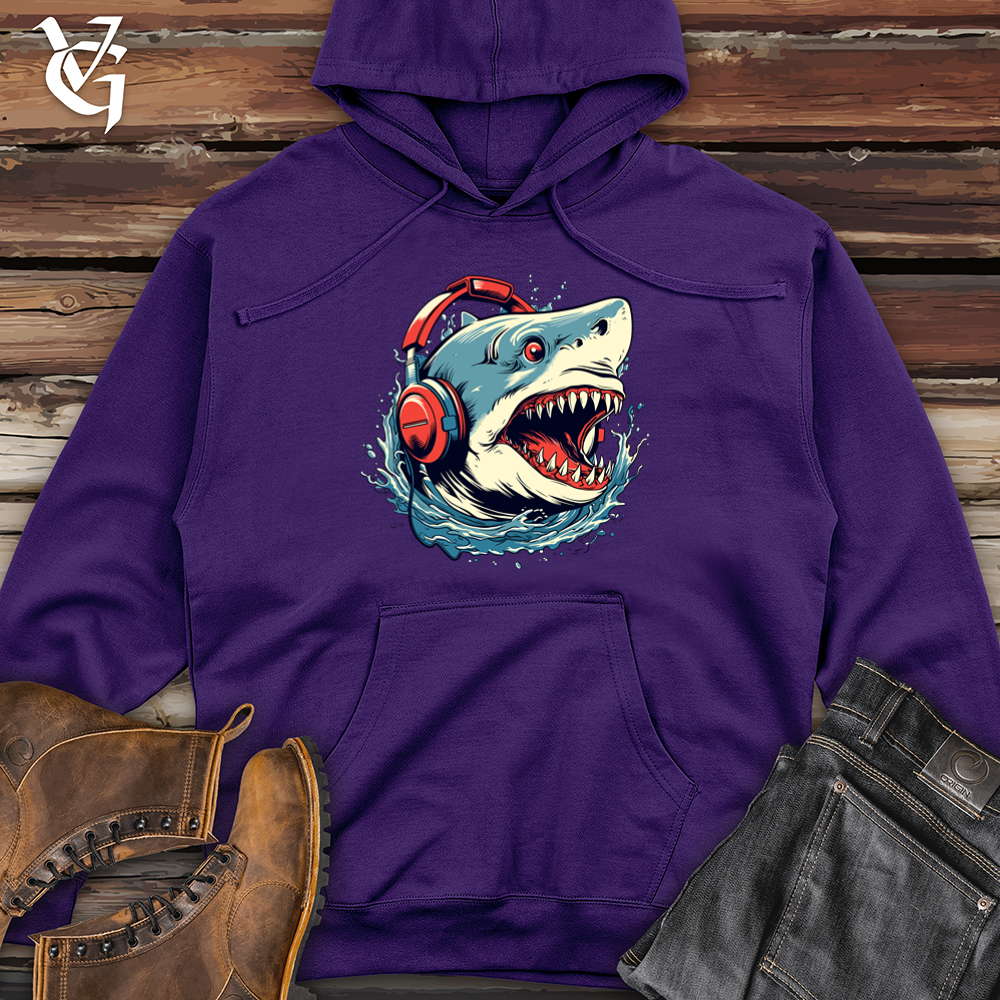 Viking Goods Shark Deep Dive Soundwave Symphony Midweight Hooded Sweatshirt Purple / L