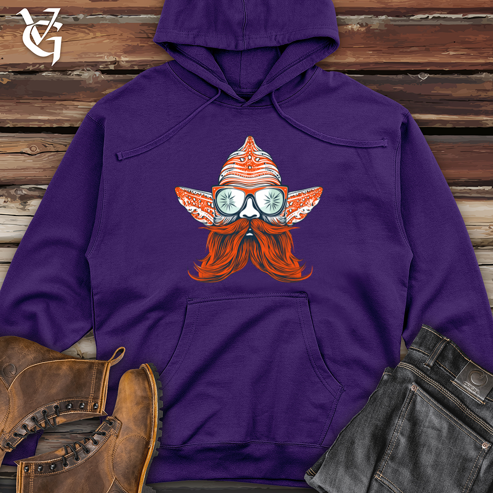 Viking Goods Starfish Coastal Cool Hipster Glow Midweight Hooded Sweatshirt Purple / L