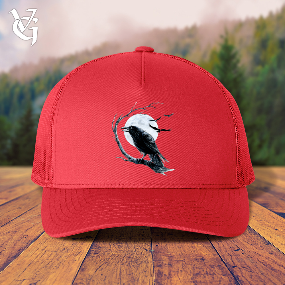 Viking Goods Cold Winter Raven Trucker Cap Red/ White