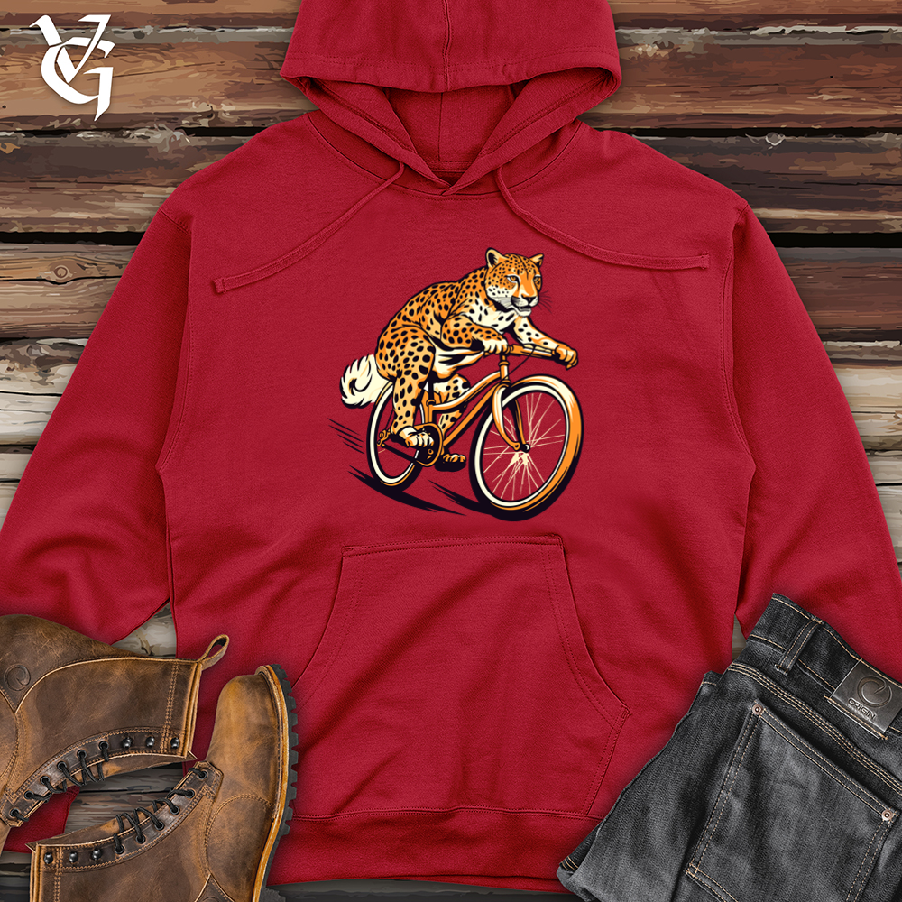 Viking Goods Agile Cheetah Cyclist Midweight Hooded Sweatshirt Red / L