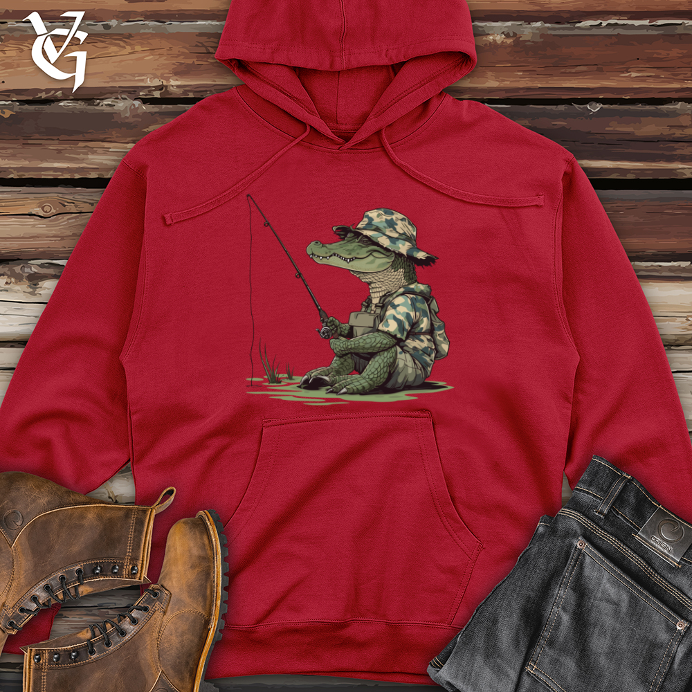 Viking Goods Alligator Angler Adventure Midweight Hooded Sweatshirt Red / L