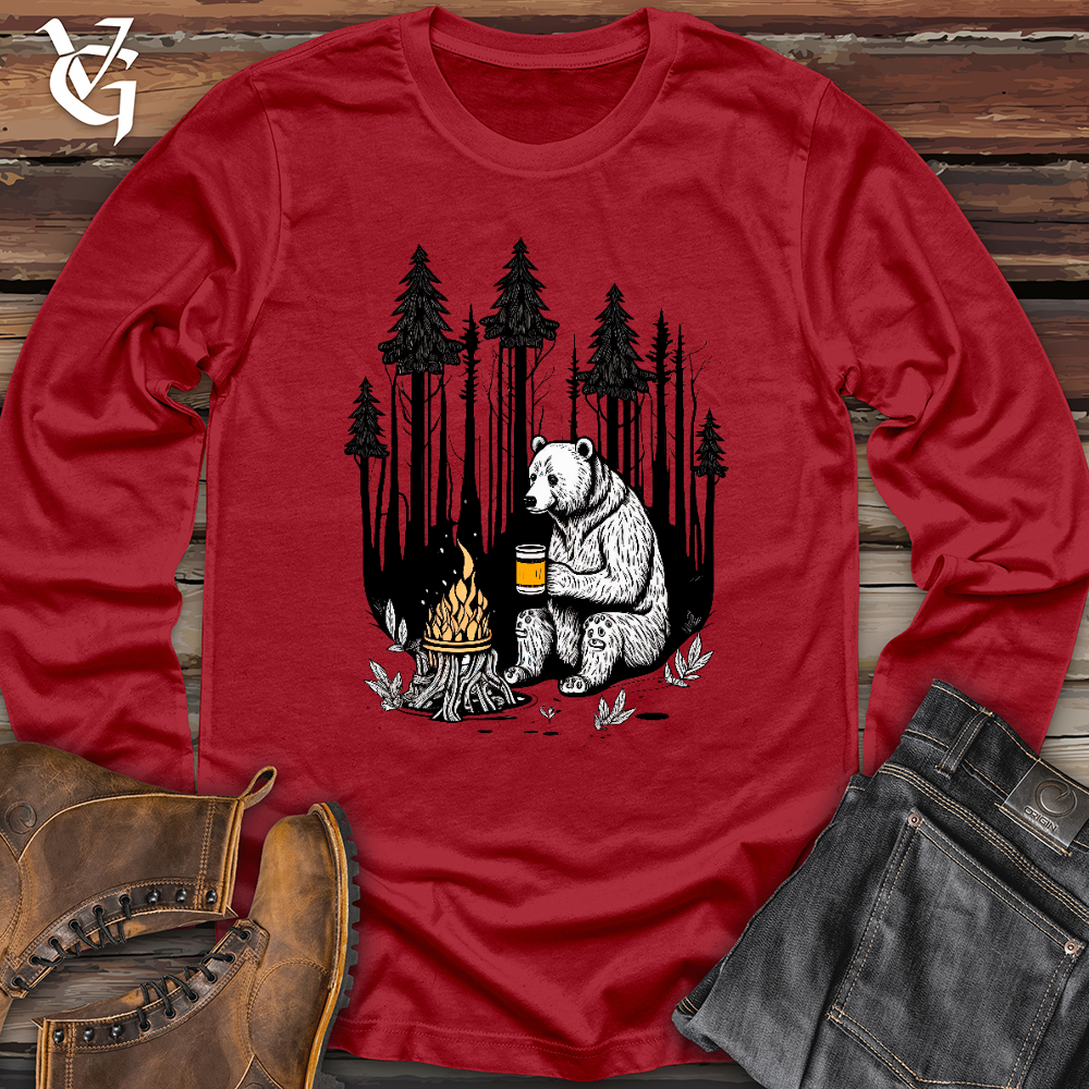 Viking Goods Bear Happy Hour Long Sleeve Red / L