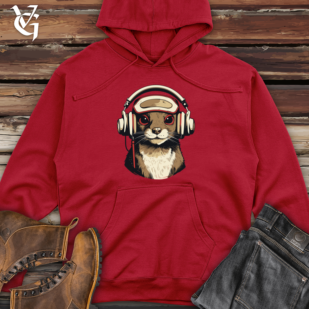 Viking Goods Classic Beats Mongoose Headphone Style Midweight Hooded Sweatshirt Grey Heather / L