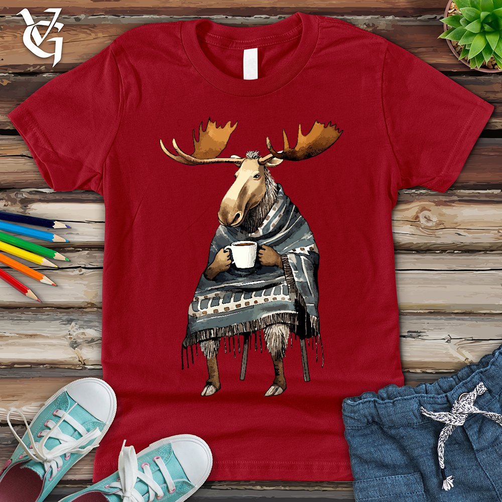 Viking Goods Coffee Drinking Moose Youth Tee Red / L