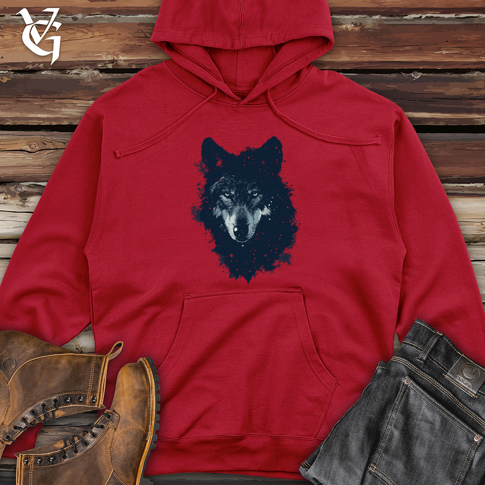 Viking Goods Cosmic Wolf Essence Midweight Hooded Sweatshirt Red / L