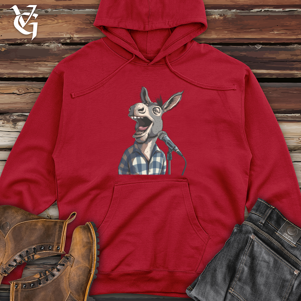 Viking Goods Donkey Karaoke Night Midweight Hooded Sweatshirt Red / L