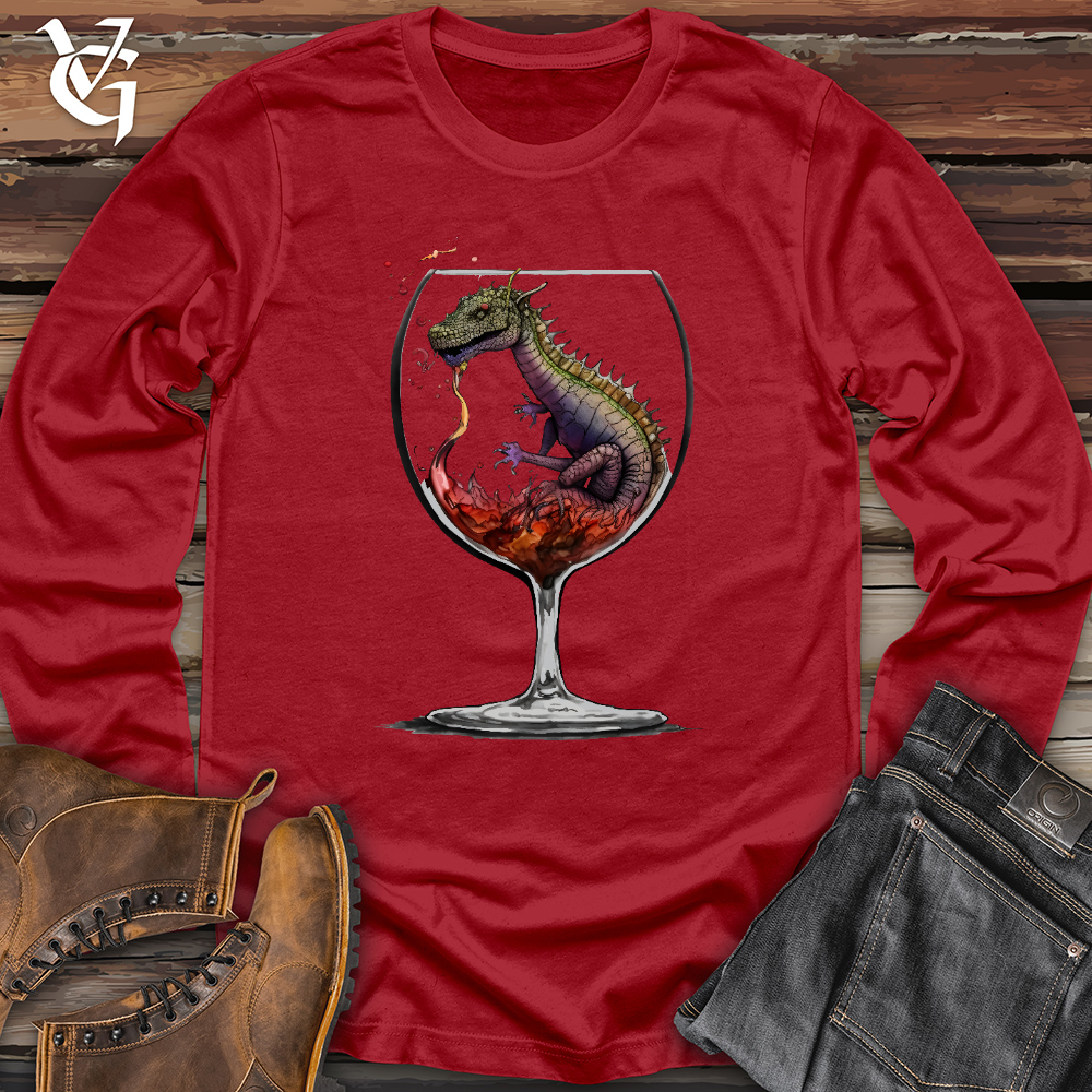 Viking Goods Dragons Drink Long Sleeve Red / L
