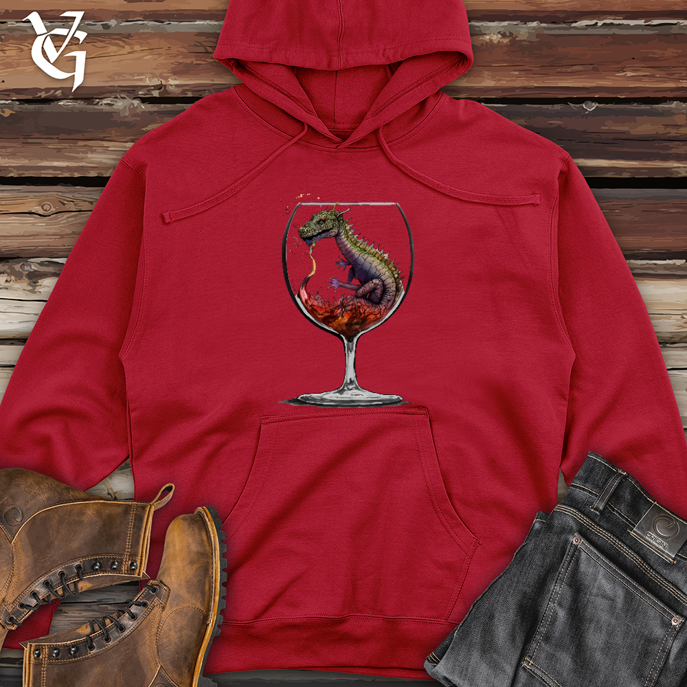 Viking Goods Dragons Drink Midweight Hooded Sweatshirt Red / L