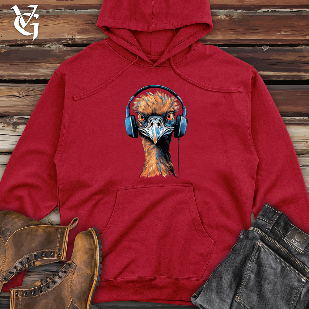 Viking Goods Emu Outback Rhythm Headphone Style Midweight Hooded Sweatshirt Red / L