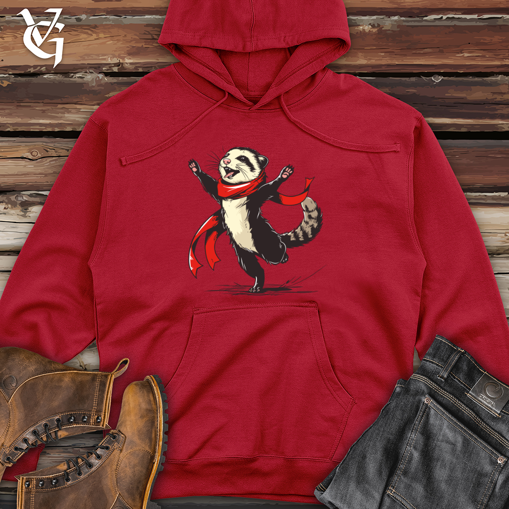 Viking Goods Ferret Joyful Dance Midweight Hooded Sweatshirt Red / L