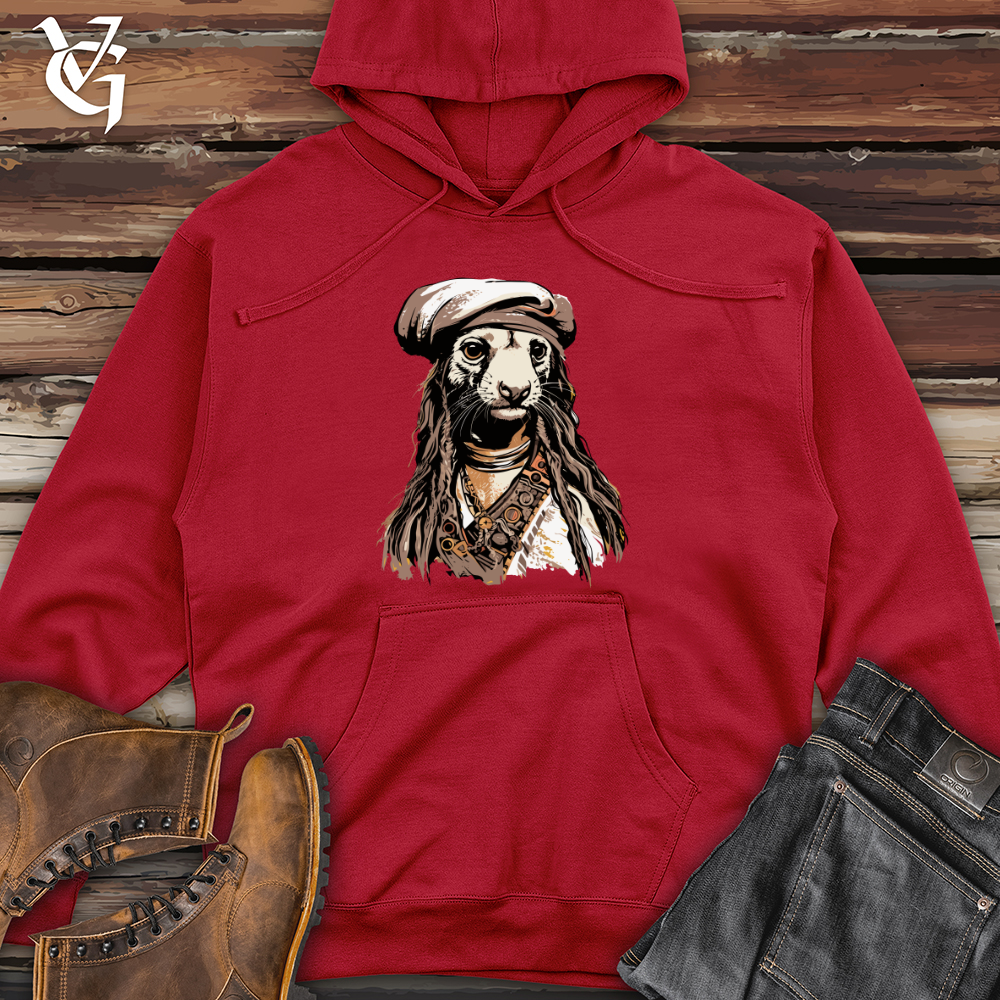 Viking Goods Ferret Pirate Midweight Hooded Sweatshirt Red / L