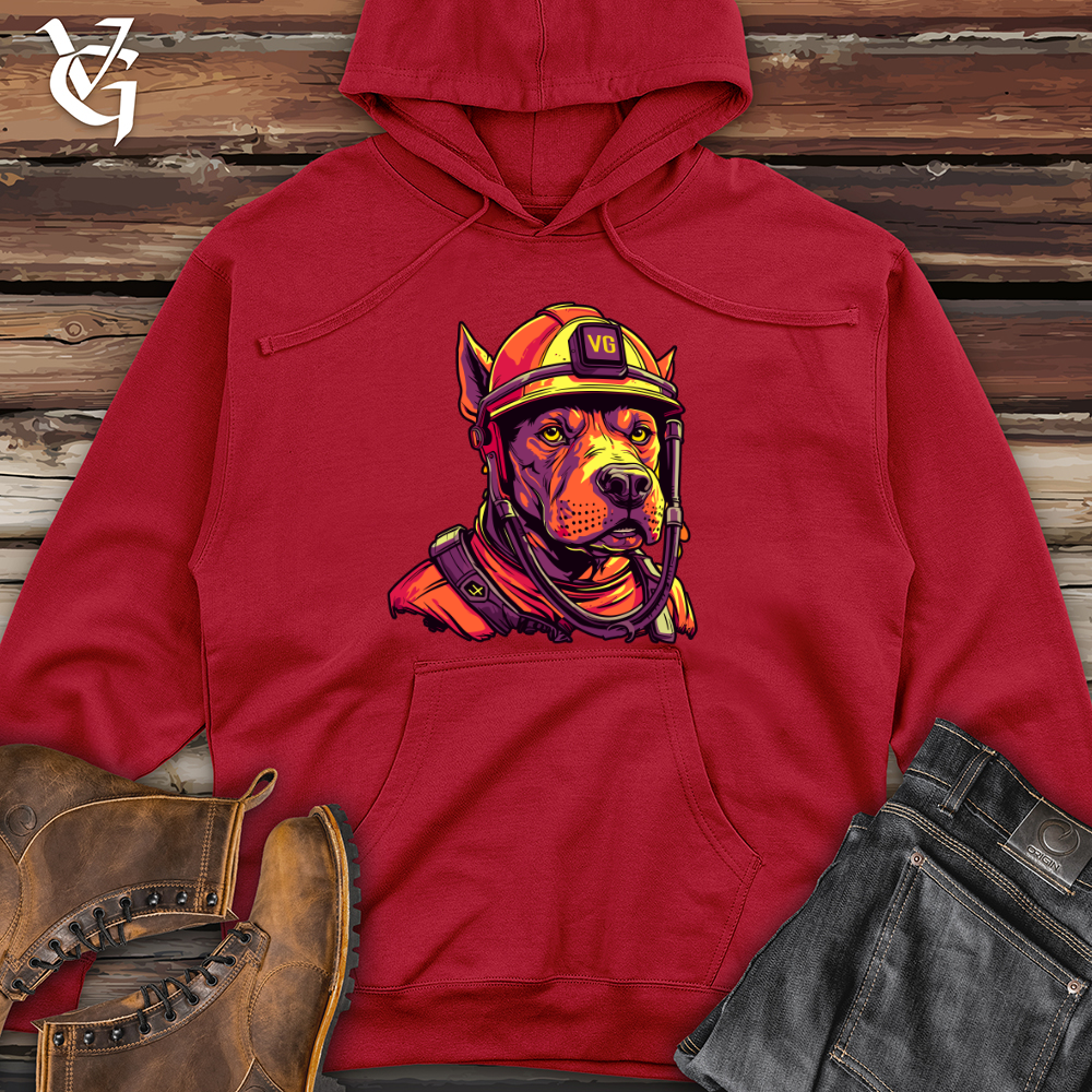 Viking Goods Firefighter Hero Hound Midweight Hooded Sweatshirt Red / L