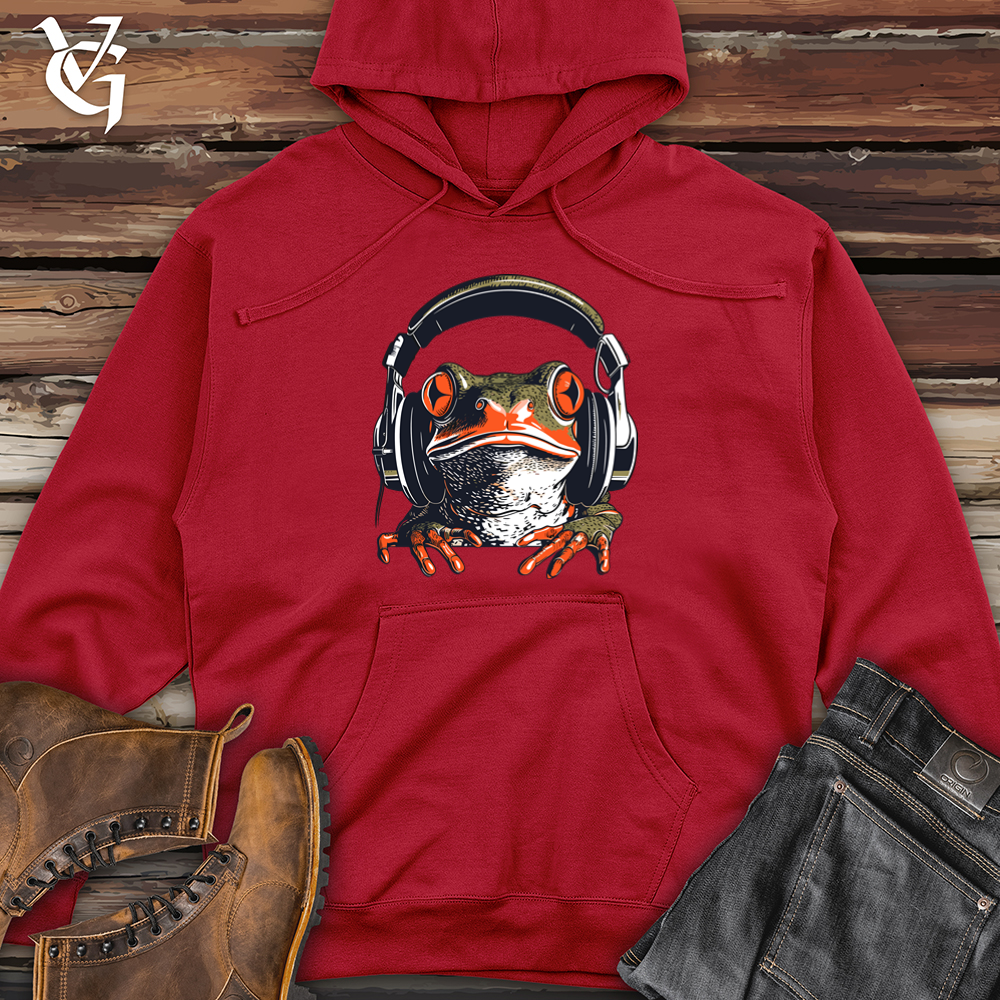 Viking Goods Frog Pond Beat Headphone Rhythm Midweight Hooded Sweatshirt Red / L