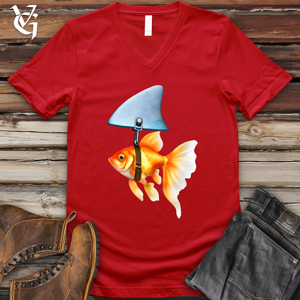 Viking Goods Goldfish Shark Fin V-Neck Tee Red / L