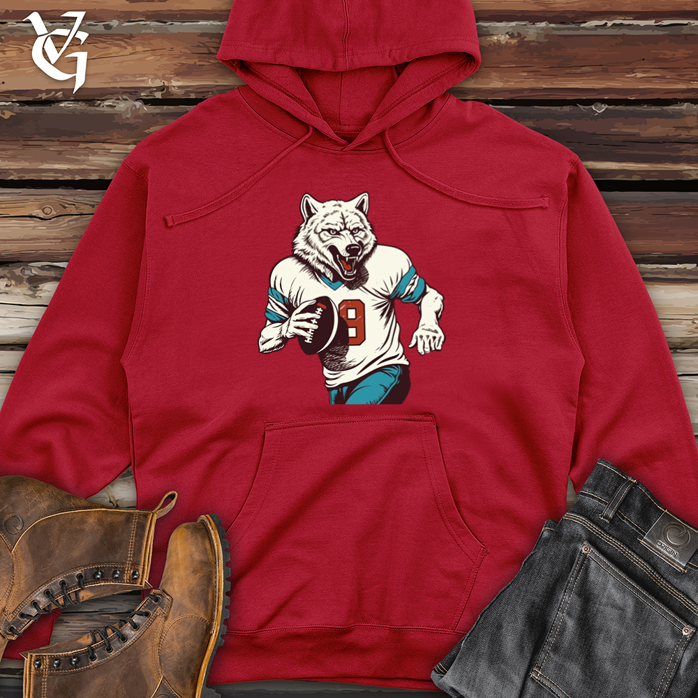 Viking Goods Gridiron Wolf Midweight Hooded Sweatshirt Red / L