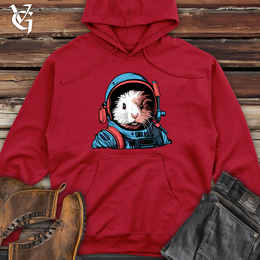 Viking Goods Guinea Pig Astronaut Midweight Hooded Sweatshirt Red / L