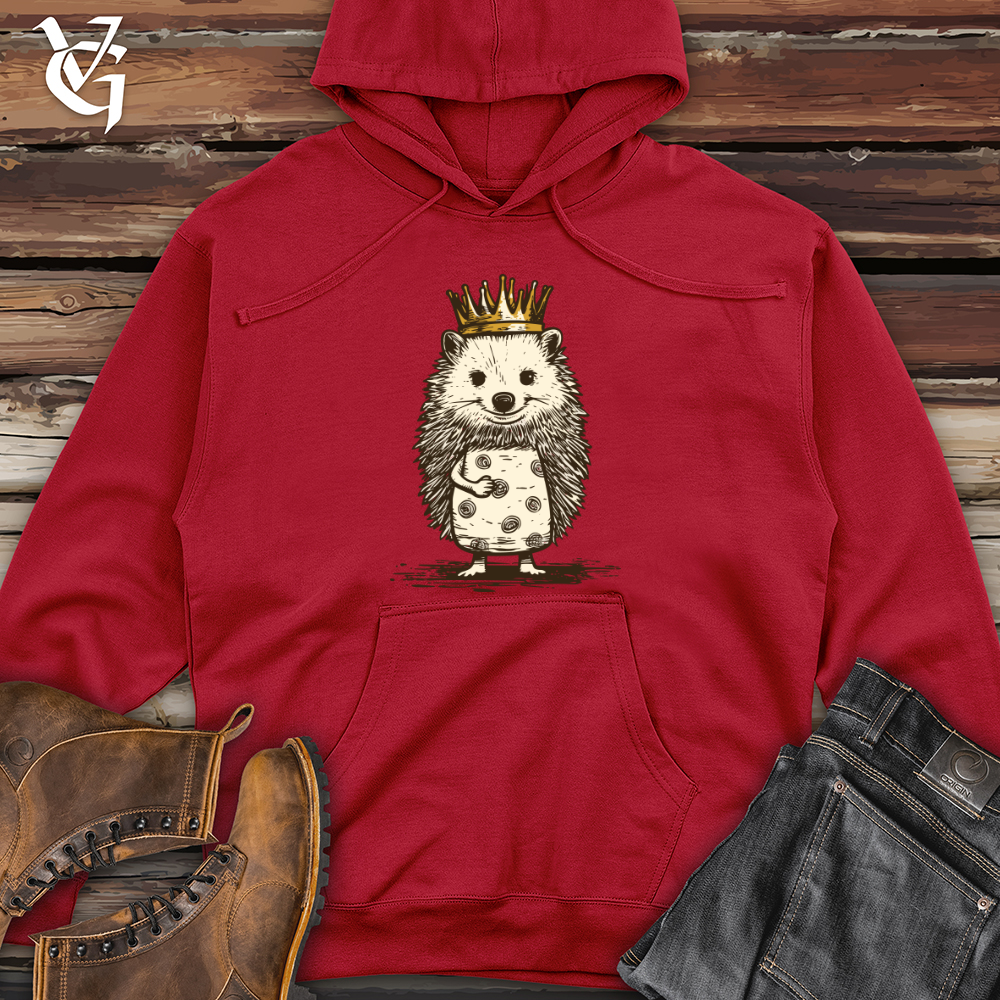 Viking Goods Hedgehog Royal Cuteness Midweight Hooded Sweatshirt Red / L
