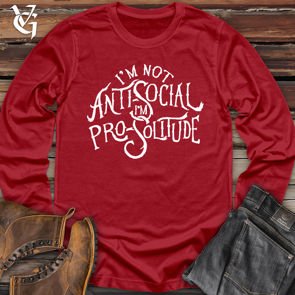 Viking Goods I'm Not AntiSocial Long Sleeve Red / L