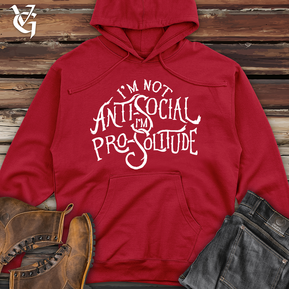 Viking Goods I'm Not AntiSocial Midweight Hooded Sweatshirt Red / L