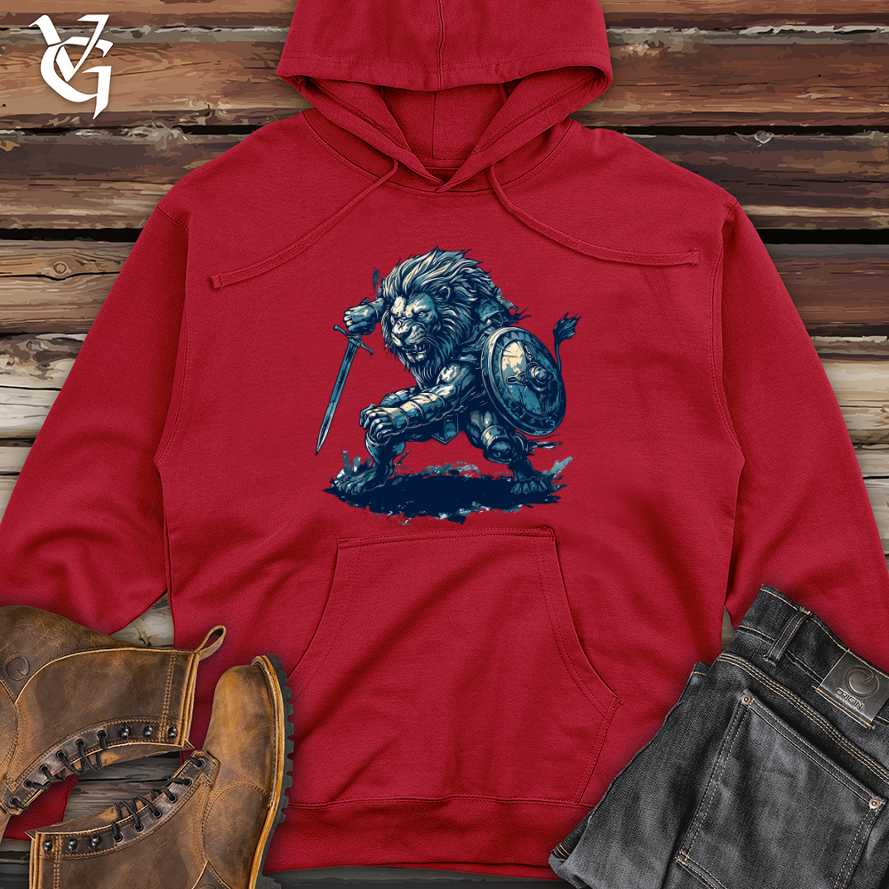 Viking Goods Lion Warrior Charge Midweight Hooded Sweatshirt Red / L