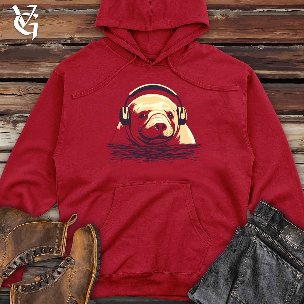 Viking Goods Manatee Headphone Bliss Midweight Hooded Sweatshirt Red / L
