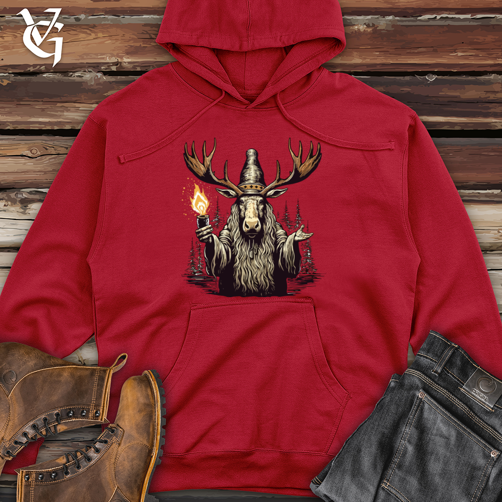 Viking Goods Moose Wizard Enigma Midweight Hooded Sweatshirt Red / L