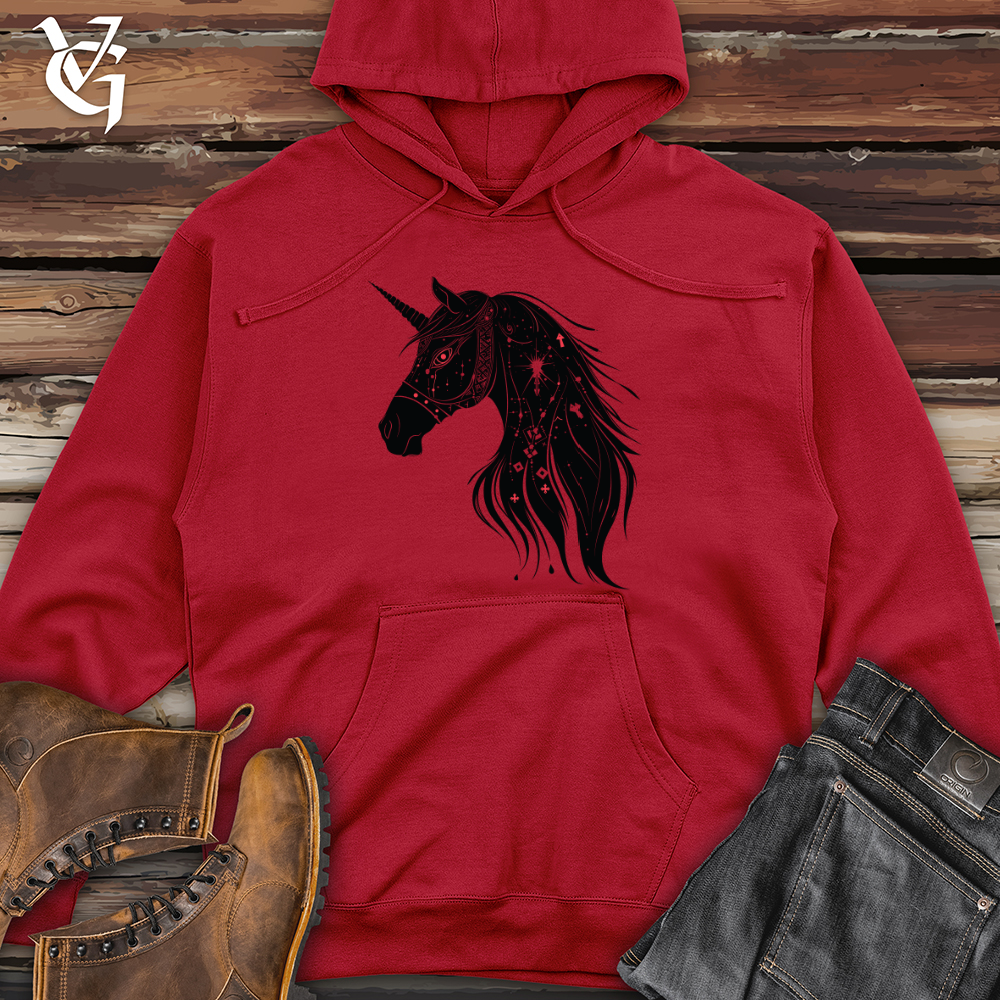 Viking Goods Mystical Unicorn Constellation Midweight Hooded Sweatshirt Red / L