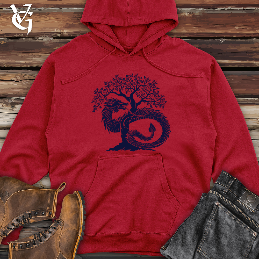 Viking Goods Mythical Dragon Cycle Midweight Hooded Sweatshirt Red / L