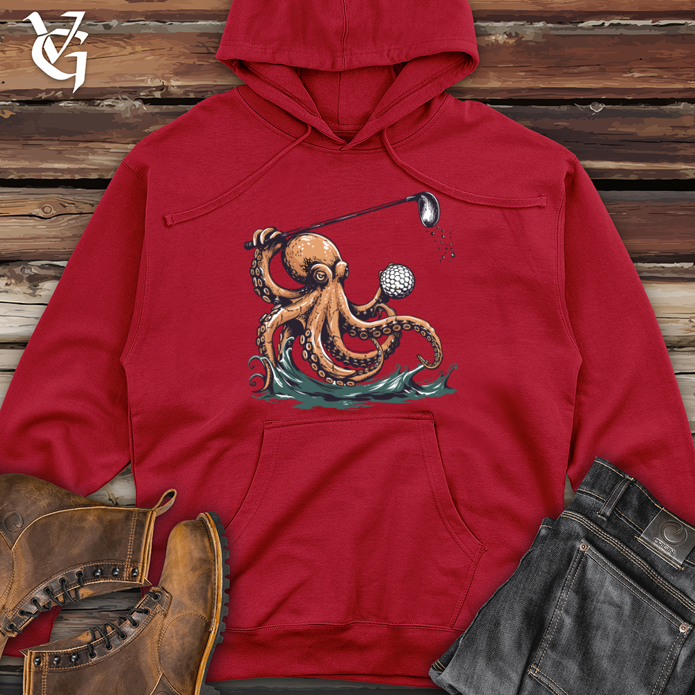 Viking Goods Octopus Golf Swing Midweight Hooded Sweatshirt Red / L