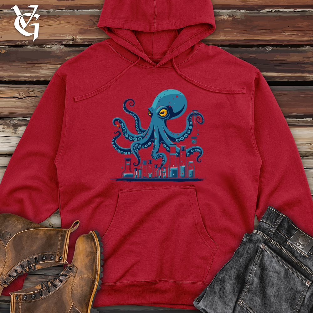 Viking Goods Octopus Lab Experiment Midweight Hooded Sweatshirt Red / L