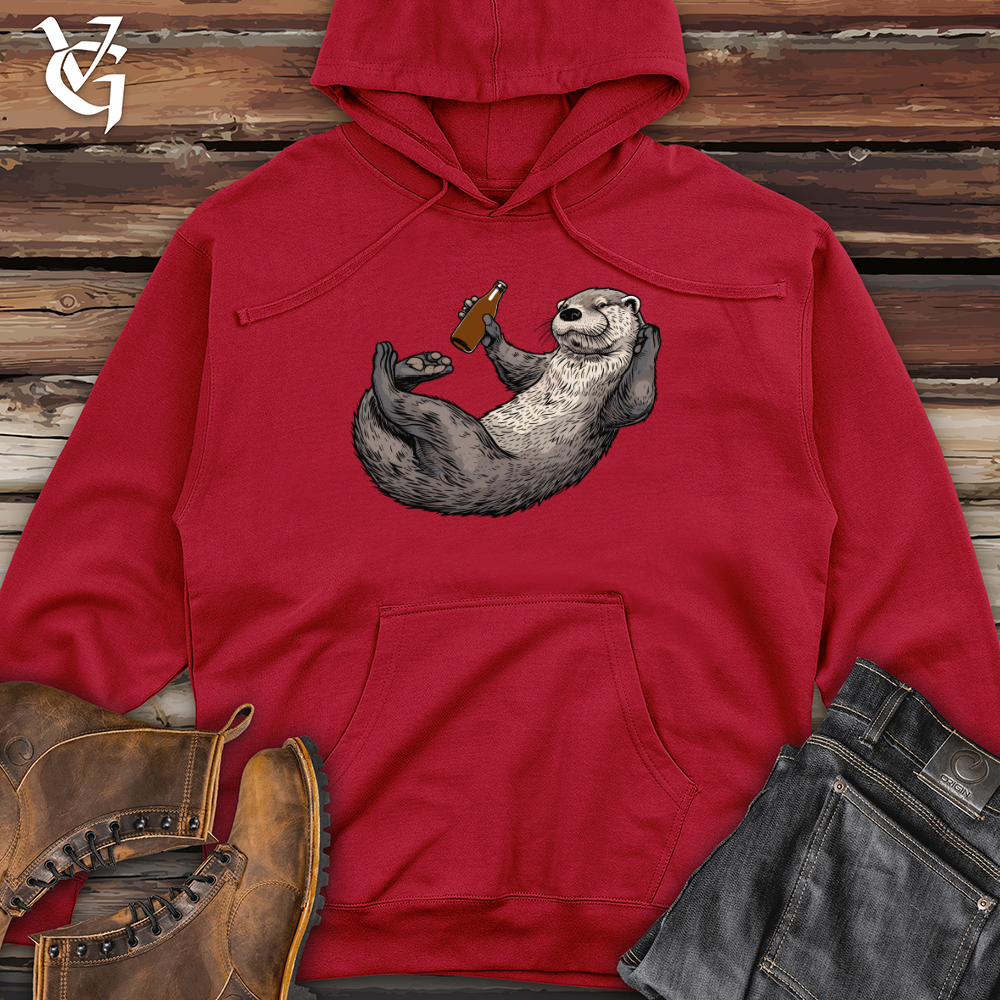 Viking Goods Otter Relaxation Ale Midweight Hooded Sweatshirt Red / L