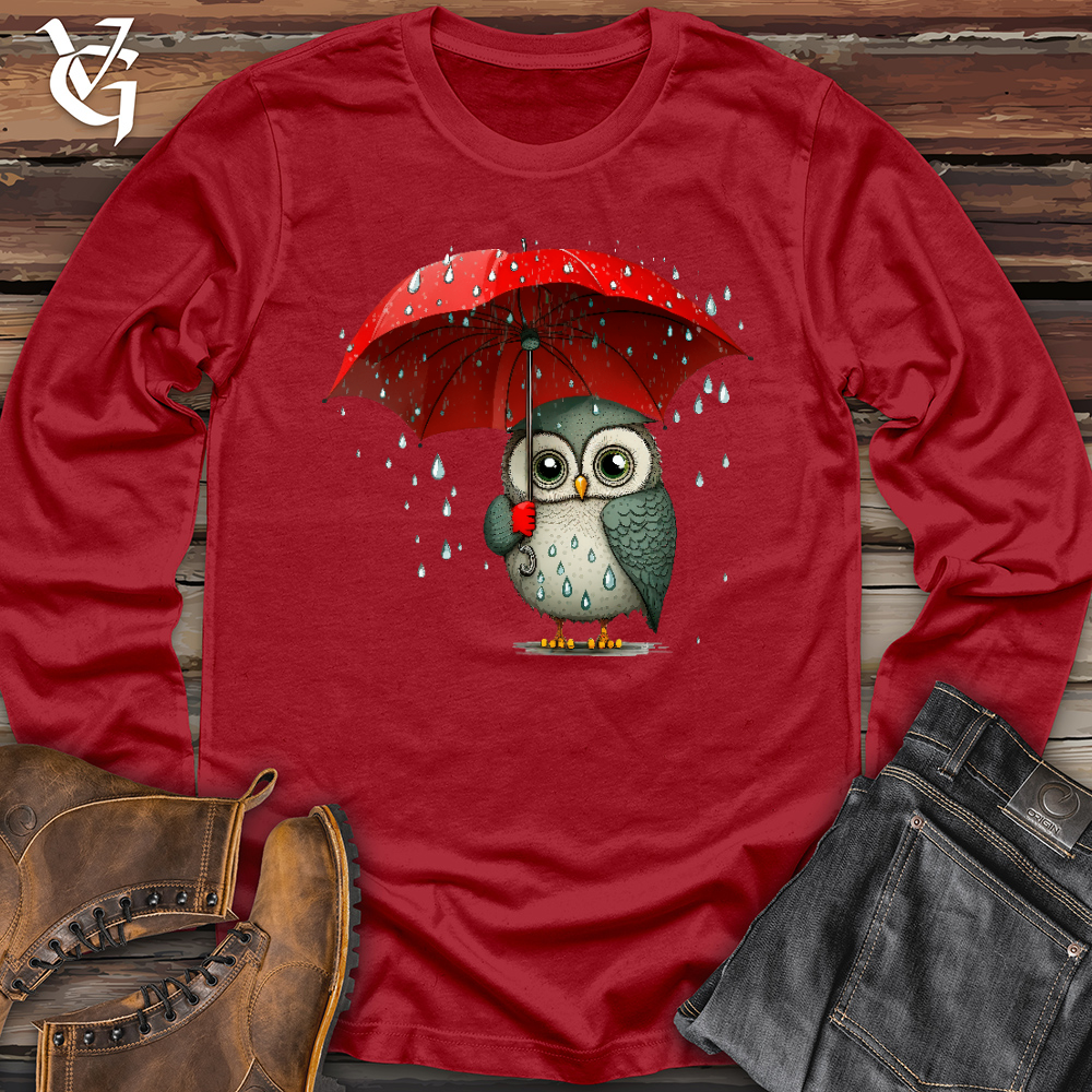 Viking Goods Owl in the Rain Long Sleeve Red / L