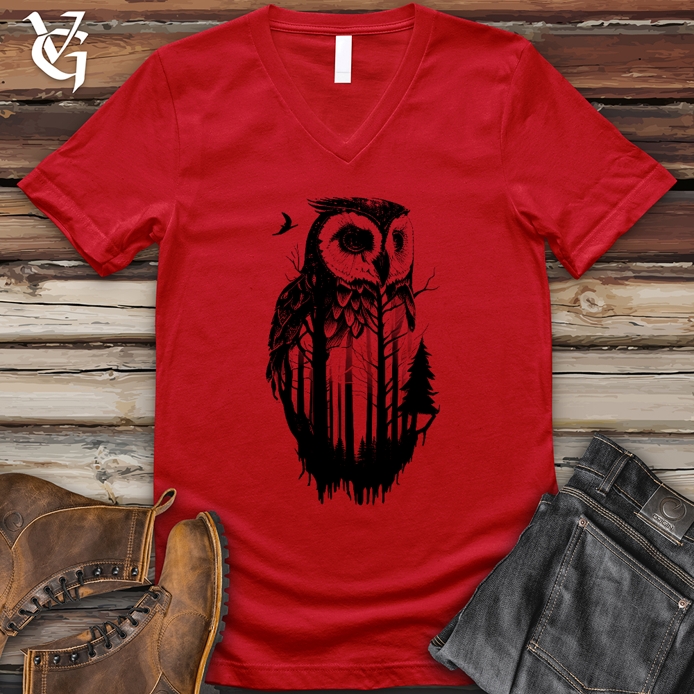 Viking Goods Owl Soul V-Neck Tee Red / L