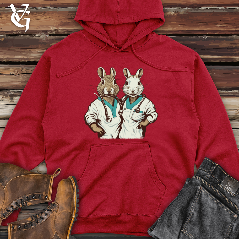 Viking Goods Rabbits Healthcare Team Midweight Hooded Sweatshirt Red / L