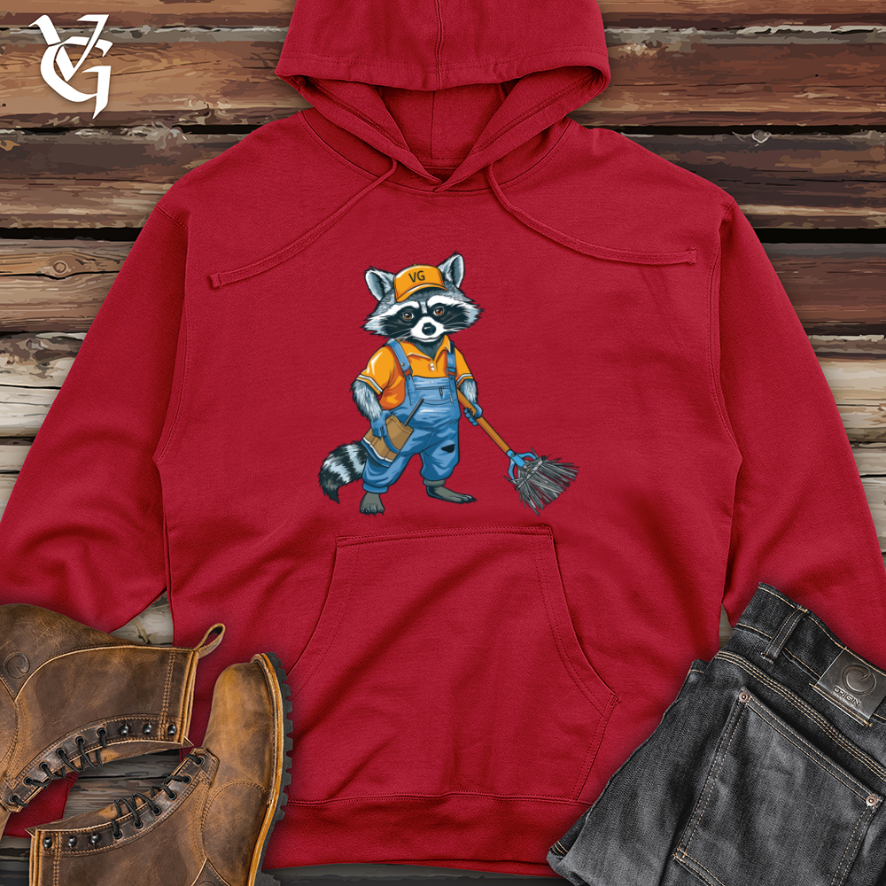 Viking Goods Raccoon Cleanup Crew Midweight Hooded Sweatshirt Red / L