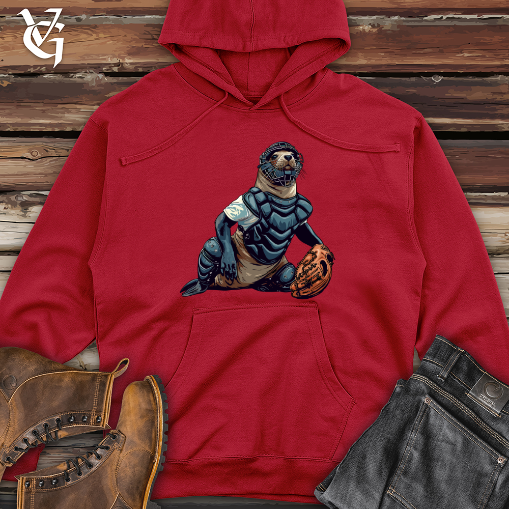 Viking Goods Seal Baseball Catcher Midweight Hooded Sweatshirt Red / L