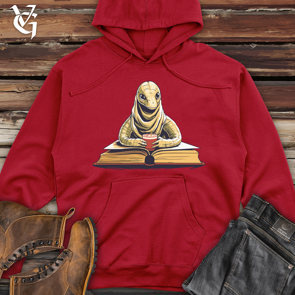 Viking Goods Serene Book Worm Midweight Hooded Sweatshirt Red / L