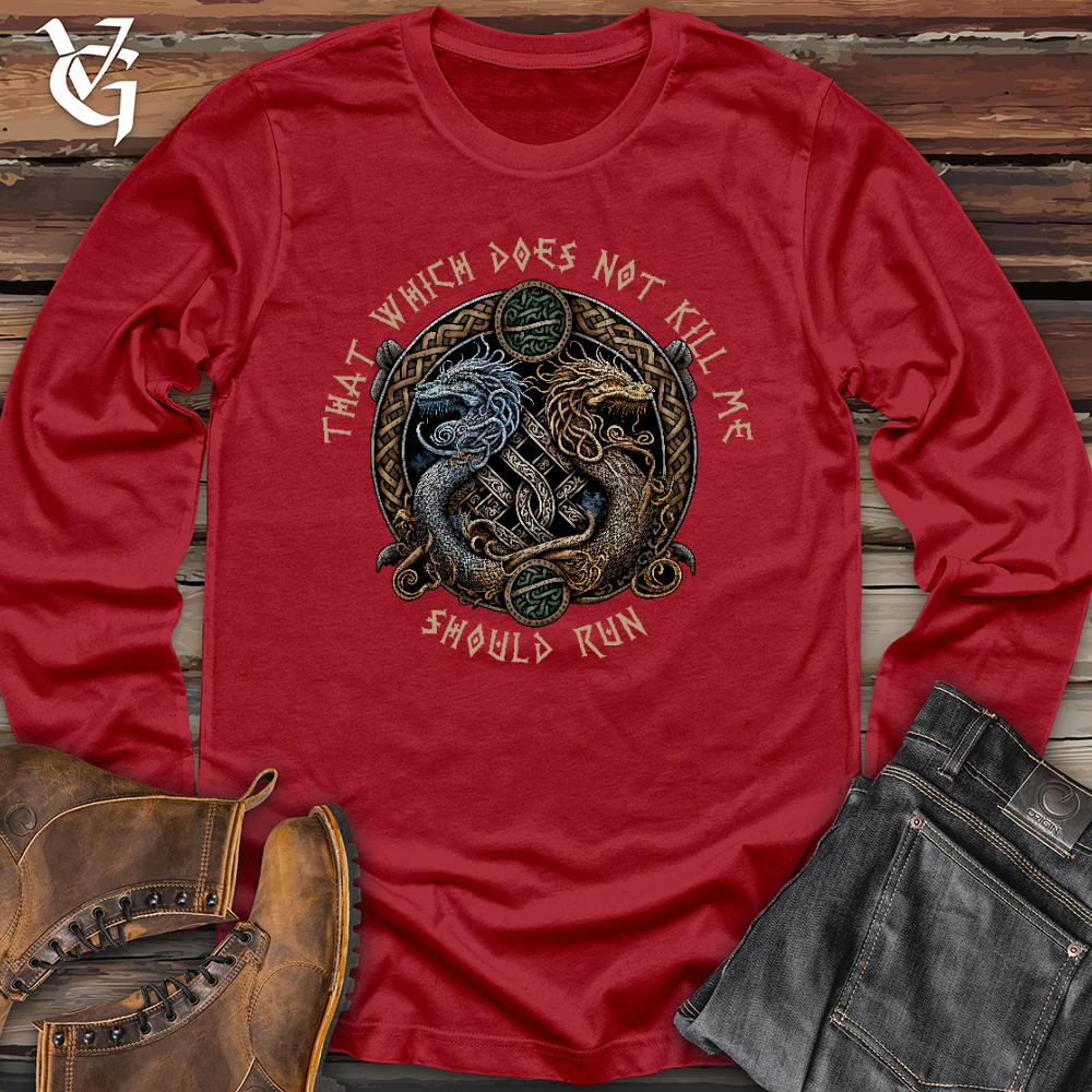 Viking Goods Should Run Dragons Long Sleeve Red / L