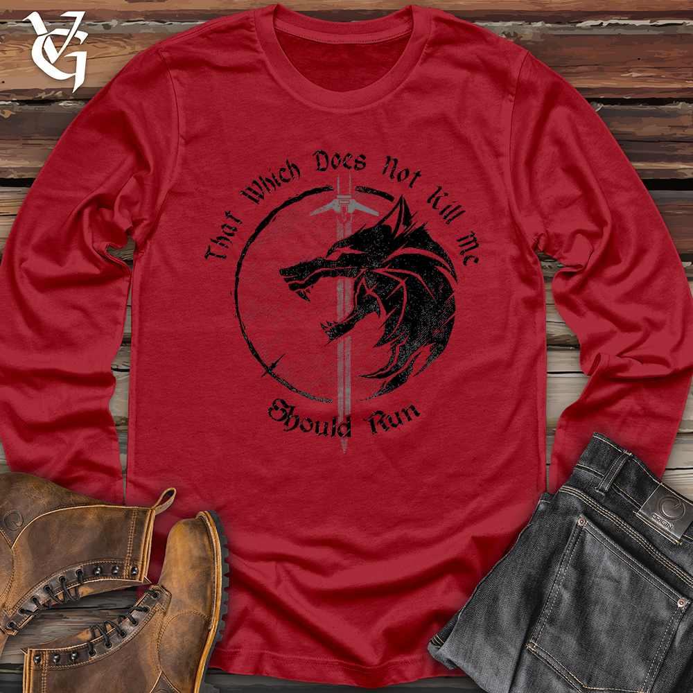 Viking Goods Should Run Wolf Long Sleeve Red / L
