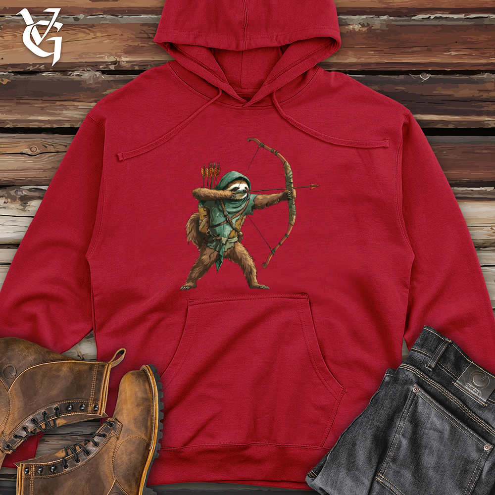 Viking Goods Sloth Archer Adventure Midweight Hooded Sweatshirt Red / L