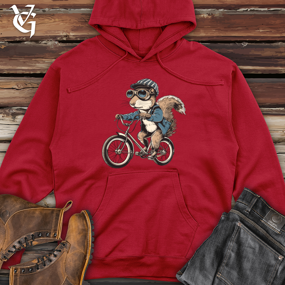 Viking Goods Squirrel Cyclist Voyage Midweight Hooded Sweatshirt Red / L