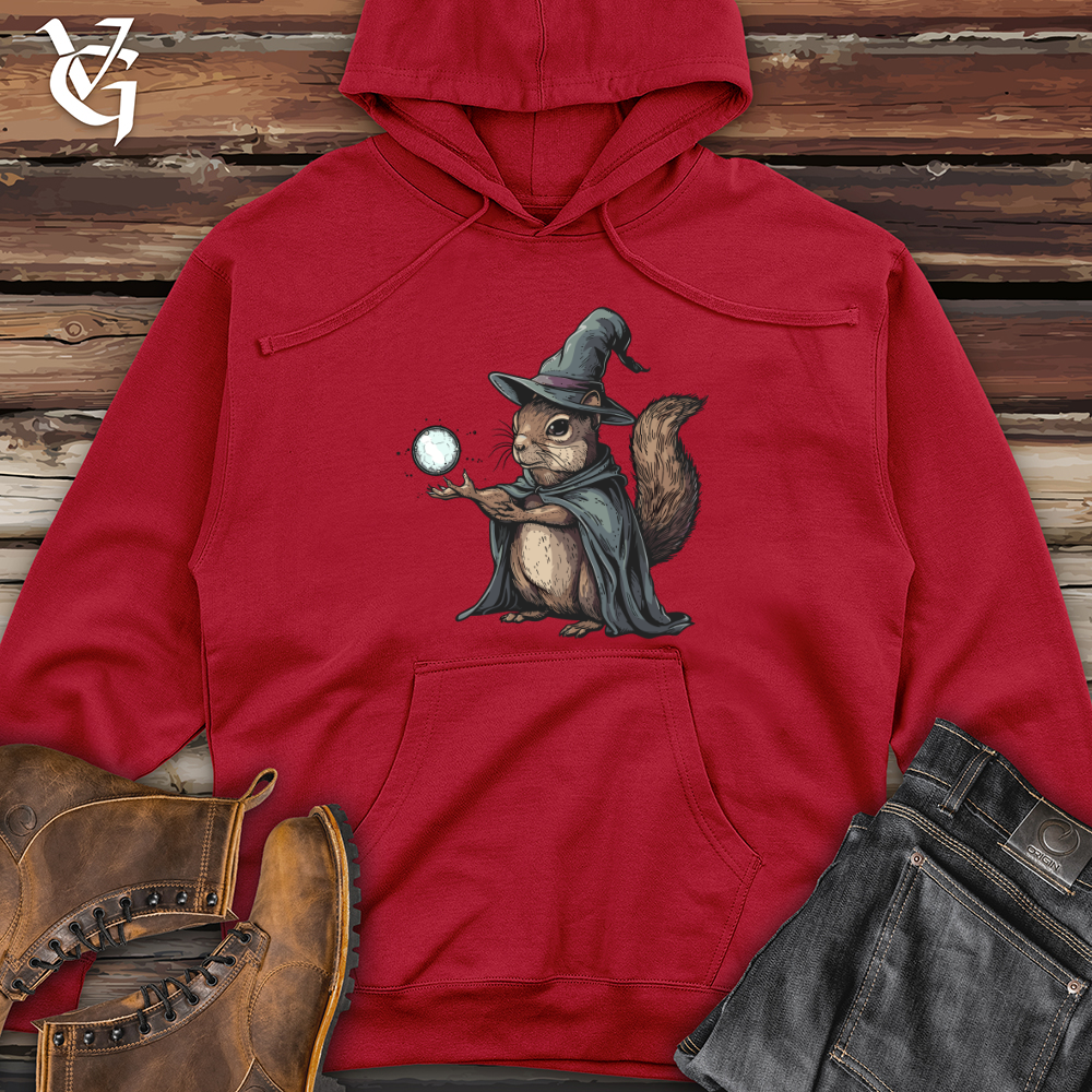 Viking Goods Squirrel Wizard Mystique Midweight Hooded Sweatshirt Red / L