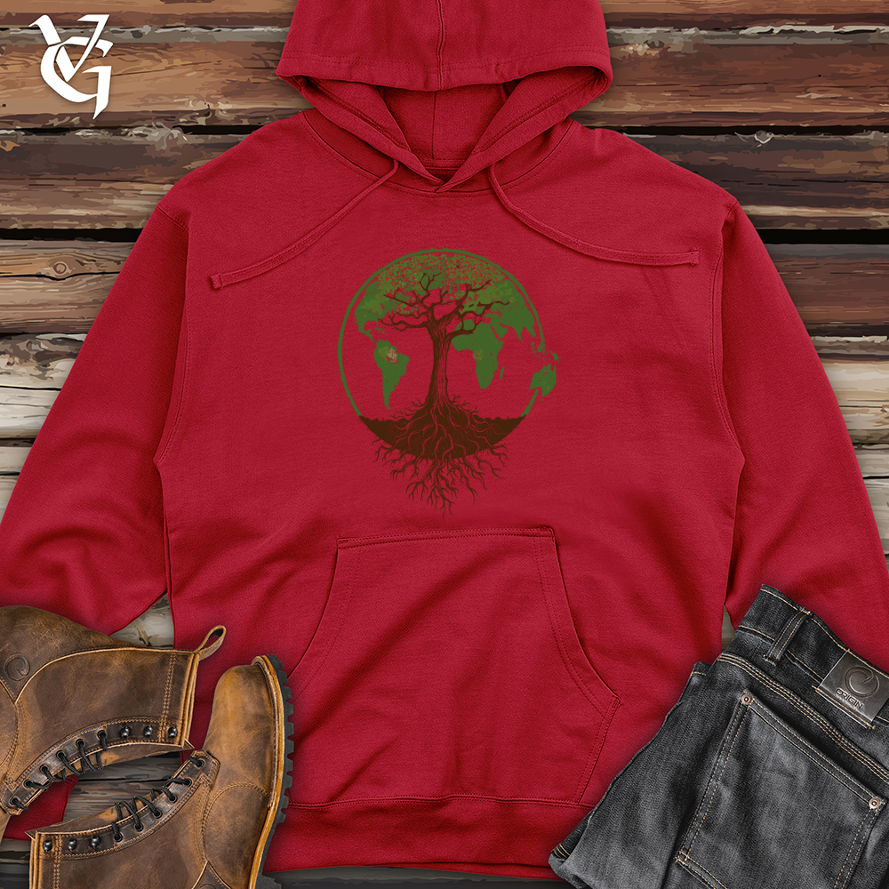Viking Goods Tree of Life Earth Midweight Hooded Sweatshirt Red / L