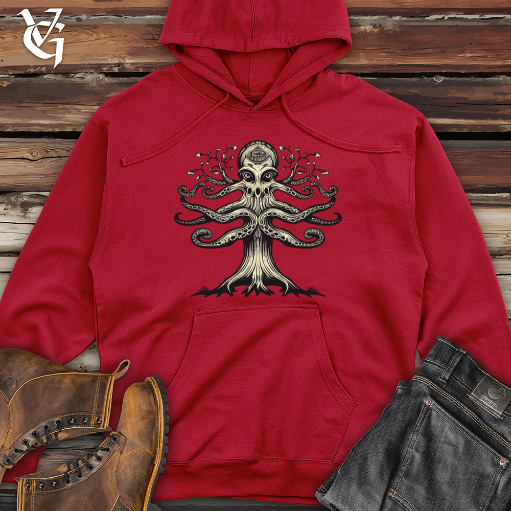 Viking Goods Tree Top Balancer Octopus Midweight Hooded Sweatshirt Red / L