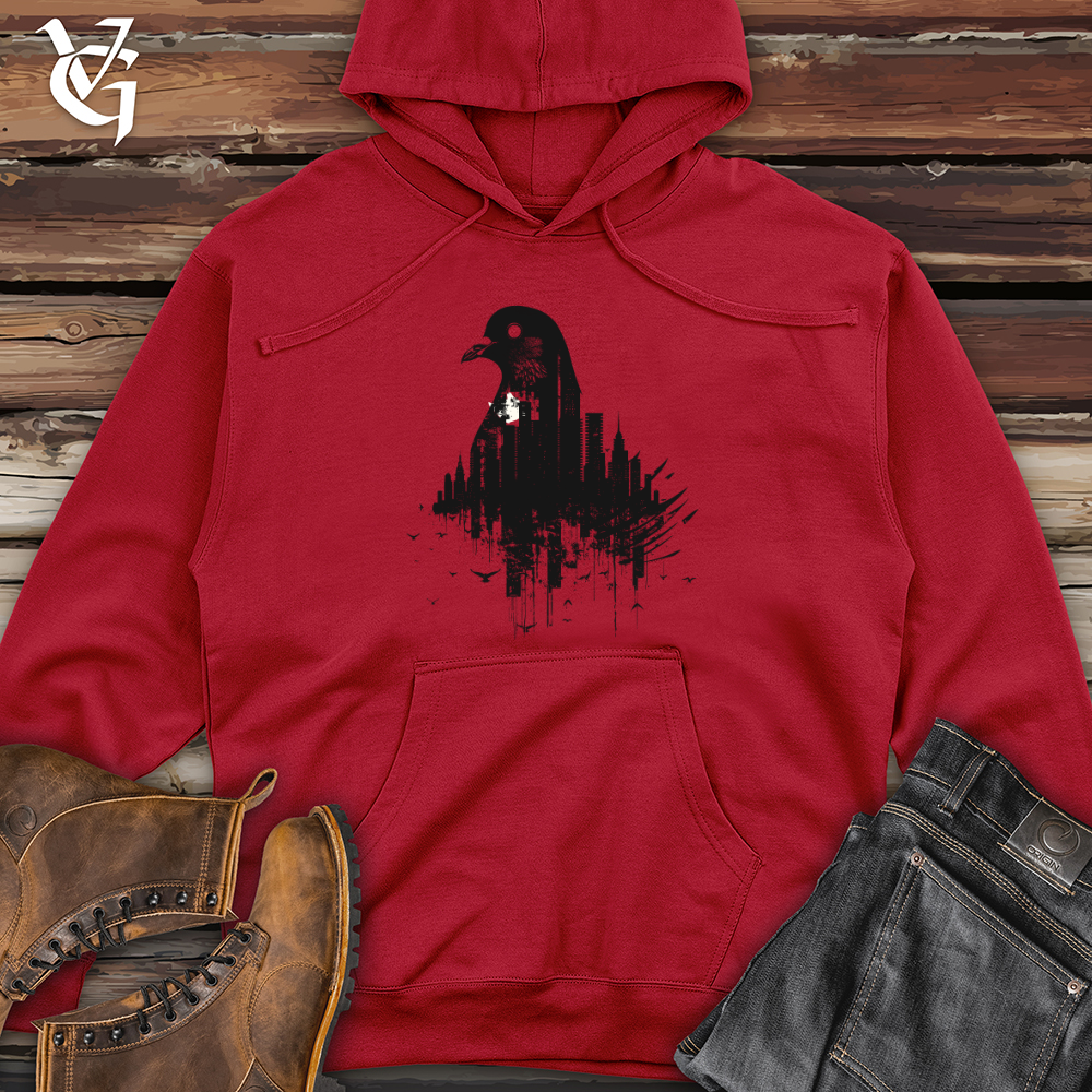 Urban Pigeon Silhouette Hoodie Fly High in Style Viking Goods Company