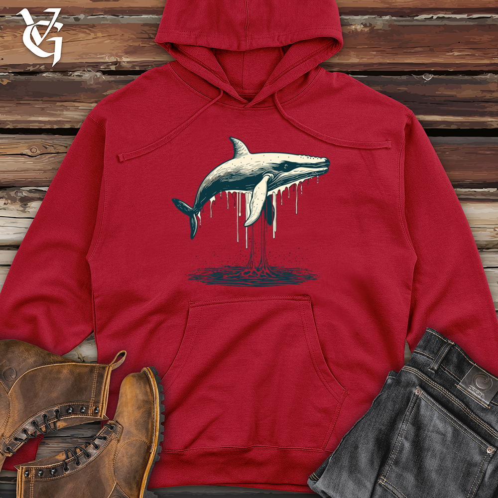 Viking Goods Vintage Arctic Whale Midweight Hooded Sweatshirt Red / L