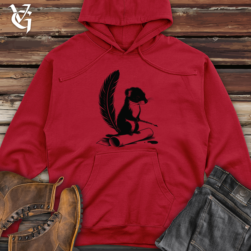 Viking Goods Weasel Quill Scribe Midweight Hooded Sweatshirt Red / L