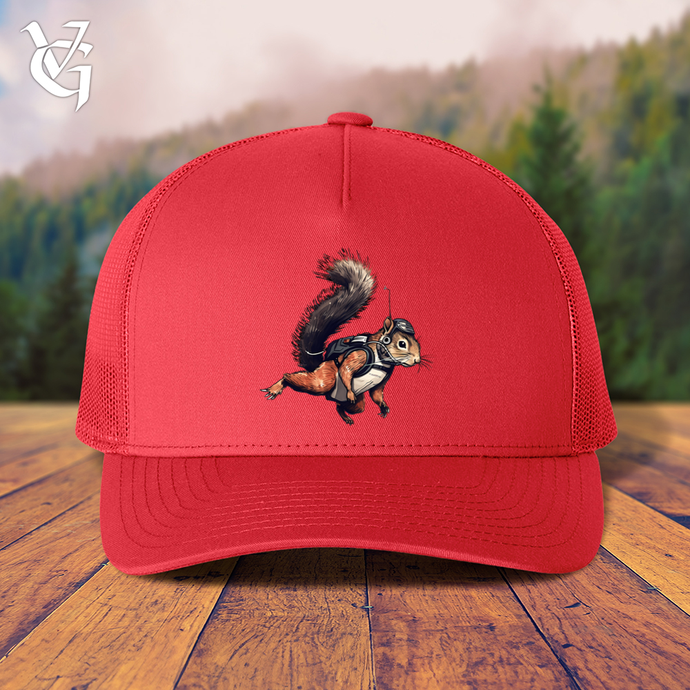 Viking Goods Skydiving Squirrel Trucker Cap Red