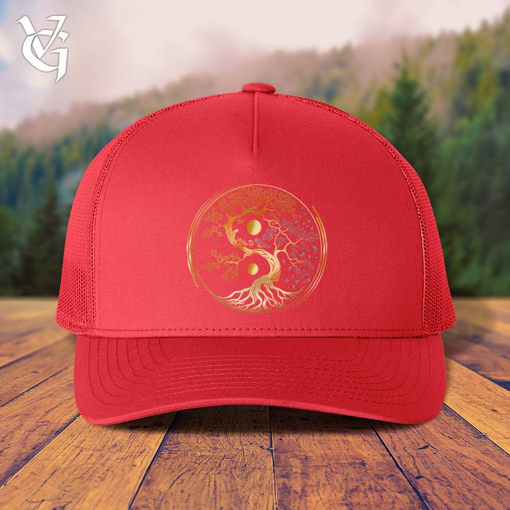 Viking Goods Tree Of Life Yin Yang Trucker Cap Red