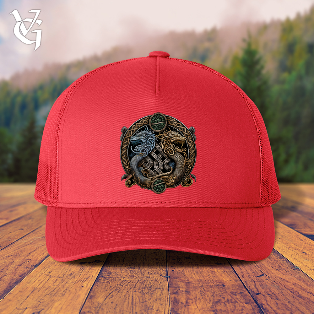 Viking Goods Two Dragons Trucker Cap Red
